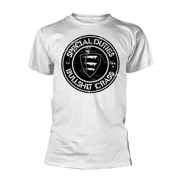 Special Duties - Camiseta Bullshit Crass para Adultos Unisex (Blanco)