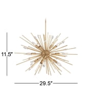Possini Euro Design Janae Plated Gold Chandelier 29 1/2 Wide Modern Sputnik 12-Light Fixture for Dining Room House Foyer Kitchen Island Entryway