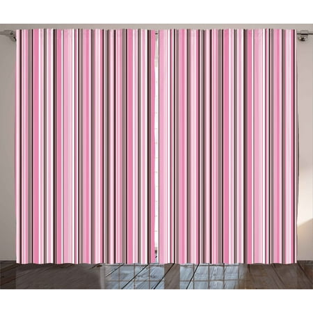 - Modern Decor Curtains 2 Panels Set, Abstract Retro Vintage Stripes Lines Geometrical Print, Window Drapes for Living Room Bedroom, 108W X 84L Inches, Light Pink Grey White and Mauve, by Ambesonne