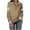 Khaki, variant on SnZhen Women's Color-blocking Splicing Long Sleeved V-Neck Pullover Casual Fashion Tops Navy XXL