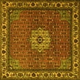 thumbnail image 1 of Ahgly Company Machine Washable Indoor Square Persian Yellow Traditional Area Rugs, 4' Square, 1 of 4