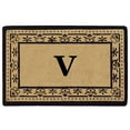 thumbnail image 1 of Corinthian Black 22" x 36" HeavyDuty Coir Doormat - Monogrammed V, 1 of 1