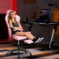 thumbnail image 2 of NiamVelo Gaming Chair with Footrest, Racing Style Gamer Chair for Adults&Teen, High Back Reclining Game Chair with Headrest and Lumbar Support, Computer Chair Desk Chair 250lb Capacity （Pink）, 2 of 7