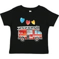 thumbnail image 3 of Inktastic Valentine's Day Fire Truck with Hearts Boys or Girls Toddler T-Shirt, 3 of 5