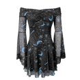 thumbnail image 6 of SRZYMJ Women High Waist Lace Up Tiered Ruffle Skirt Textured Fabric Bodycon Asymmetrical Hi Low Hem Gothic Steampunk Party Cocktail Midi Skirt S, 6 of 8