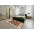 thumbnail image 4 of Ahgly Company Indoor Round Mid-Century Modern Brown Oriental Area Rugs, 4' Round, 4 of 6