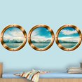 thumbnail image 2 of VWAQ 3D Ocean View Wall Clings, Porthole Window For Wall - Landscape Vinyl Sticker -SPW21 (Bronze, 20" Diameter), 2 of 2