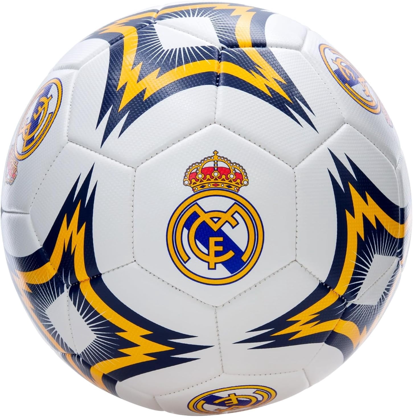 Icon Sports Real Madrid CF Soccer Ball Official Licensed Size 5 Kaleidoscope - Textured White