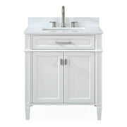 Tennant Brand 30 Modern White Bathroom Vanity with White Quartz Top