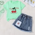 thumbnail image 4 of Fnooota Girls Summer Outfit Sets, Summer Fashion Short Sleeve 2 Piece Kids Clothing Sets Green Size 4-5 T, 4 of 5