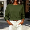 thumbnail image 4 of XuJwPNcy Crewneck Sweatshirts Women Lightweight Crop Tops Casual Basic Pullover Warm Comfortable Winter Clothes Outfit, 4 of 6