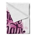 thumbnail image 2 of Saying Soft Flannel Fleece Blanket, Do More of What Makes You Happy Slogan with Watercolor Brush Strokes Background, Cozy Plush for Indoor and Outdoor Use, 60" x 80", Pink and Purple, by Ambesonne, 2 of 5