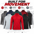 thumbnail image 5 of DARESAY Men's Dry-Fit Quarter Zip Long Sleeve Athletic Performance Moisture Wicking Pullover, 3-Pack (Up to 3XL), 5 of 12