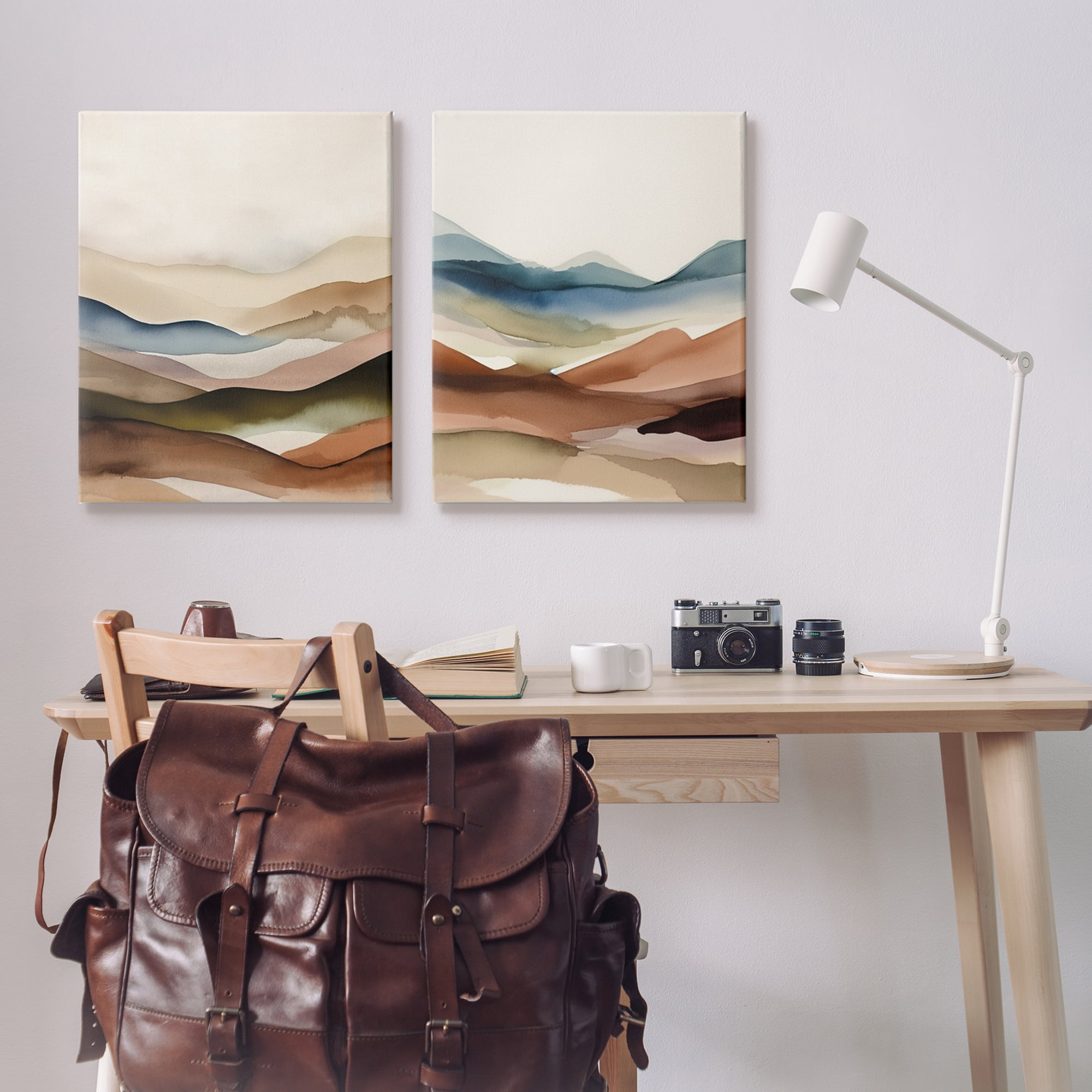 Stupell Industries Abstract Desert Dunes Landscape Painting Gallery Wrapped Canvas Art Print Wall Art, 24 x 30, Set of 2