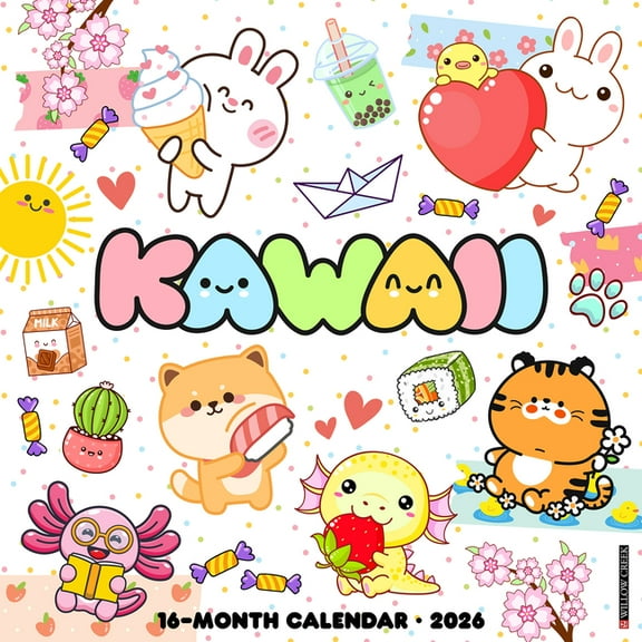 Kawaii 2026 Wall Calendar, (Paperback)