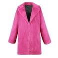 thumbnail image 5 of Prolriy Faux Fur Coat Womens Winter Solid Color Bear Faux Coat Jackets Ladies Warm Jumper Outwear Winter Coats for Women Hot Pink M, 5 of 6