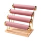 thumbnail image 1 of Soporte para pulseras, exhibidor de pulseras, torre independiente, base de madera desmontable, brazalete rosa, 1 of 6
