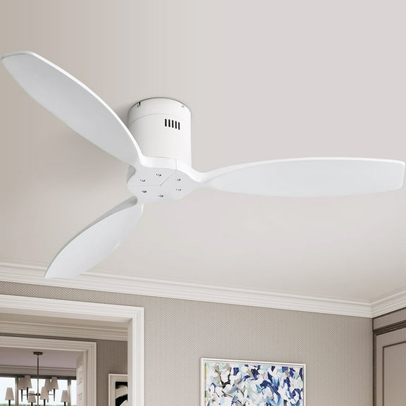 Sofucor Luxury Power 52-Inch White Modern Ceiling Fan for Living Room, Bedroom