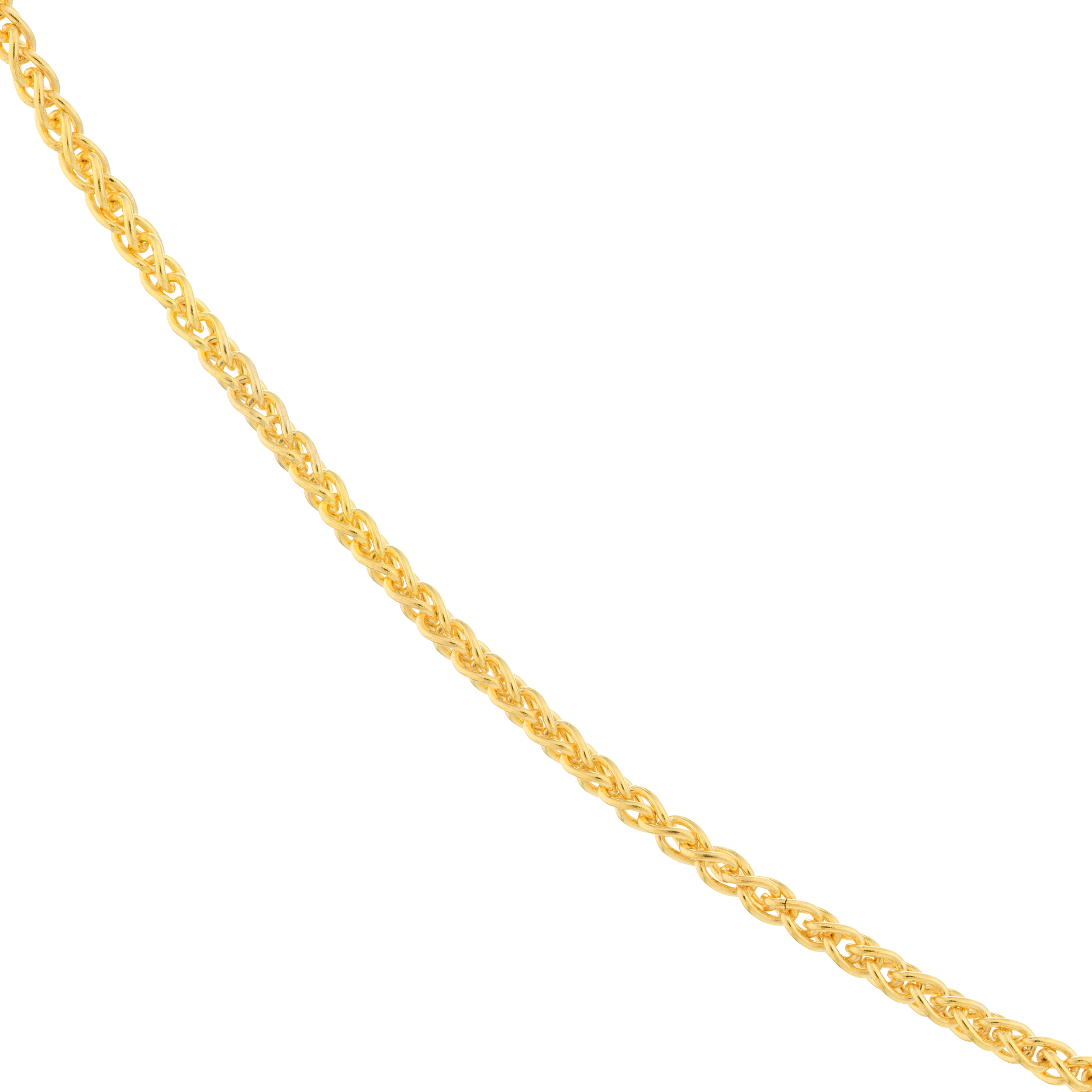 14K Yellow Gold Women's 30" 1.05mm Round Wheat Chain Necklace