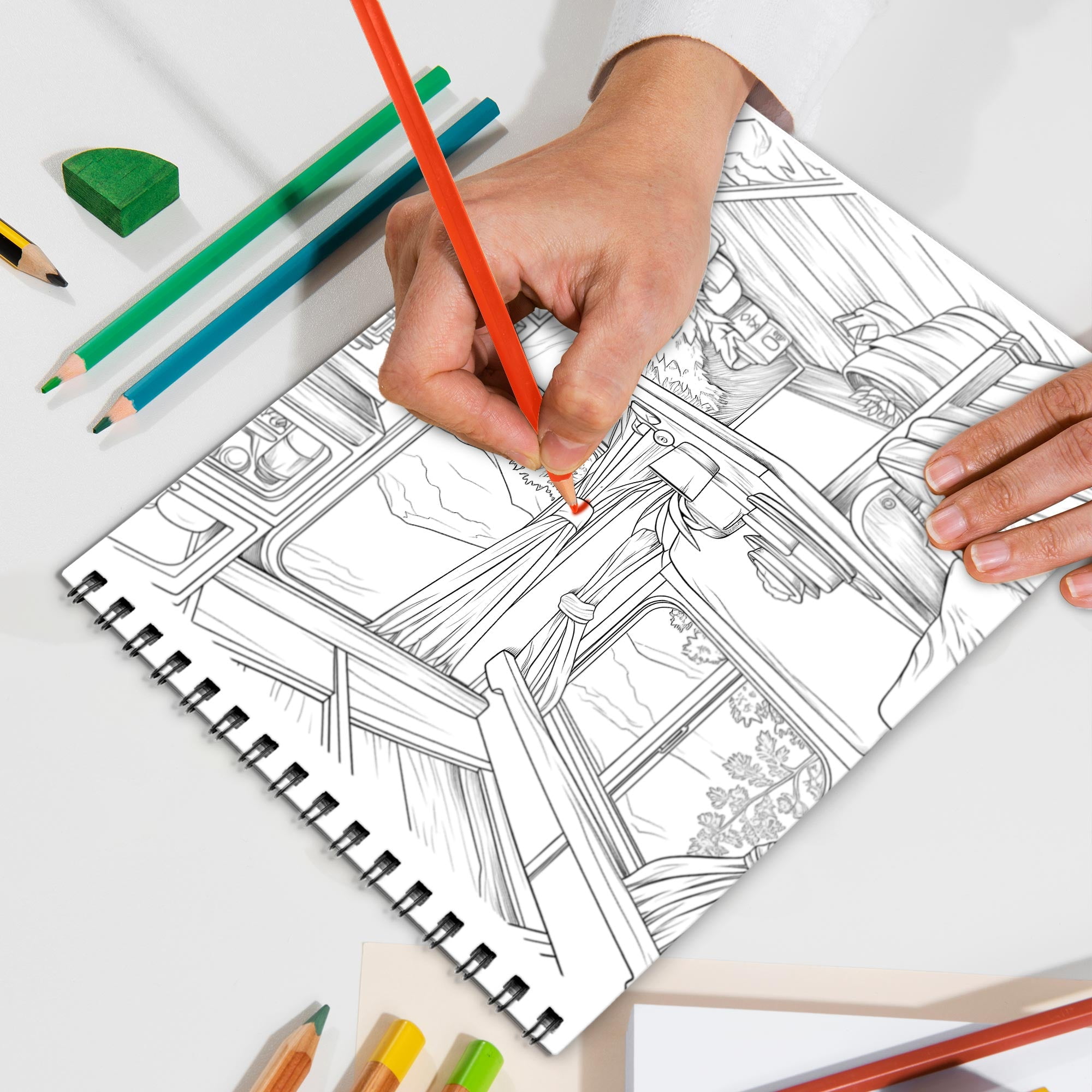 TPLHOUSE Dragon Girl Coloring Book Spiral Bound for Adult, Premium Cover