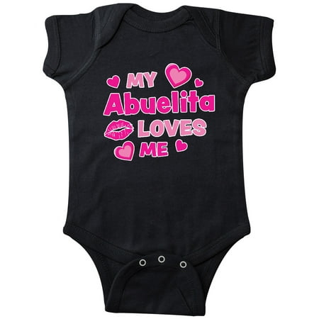 

Inktastic Valentine s Day My Abuelita Loves Me Hearts and Lips Gift Baby Boy or Baby Girl Bodysuit