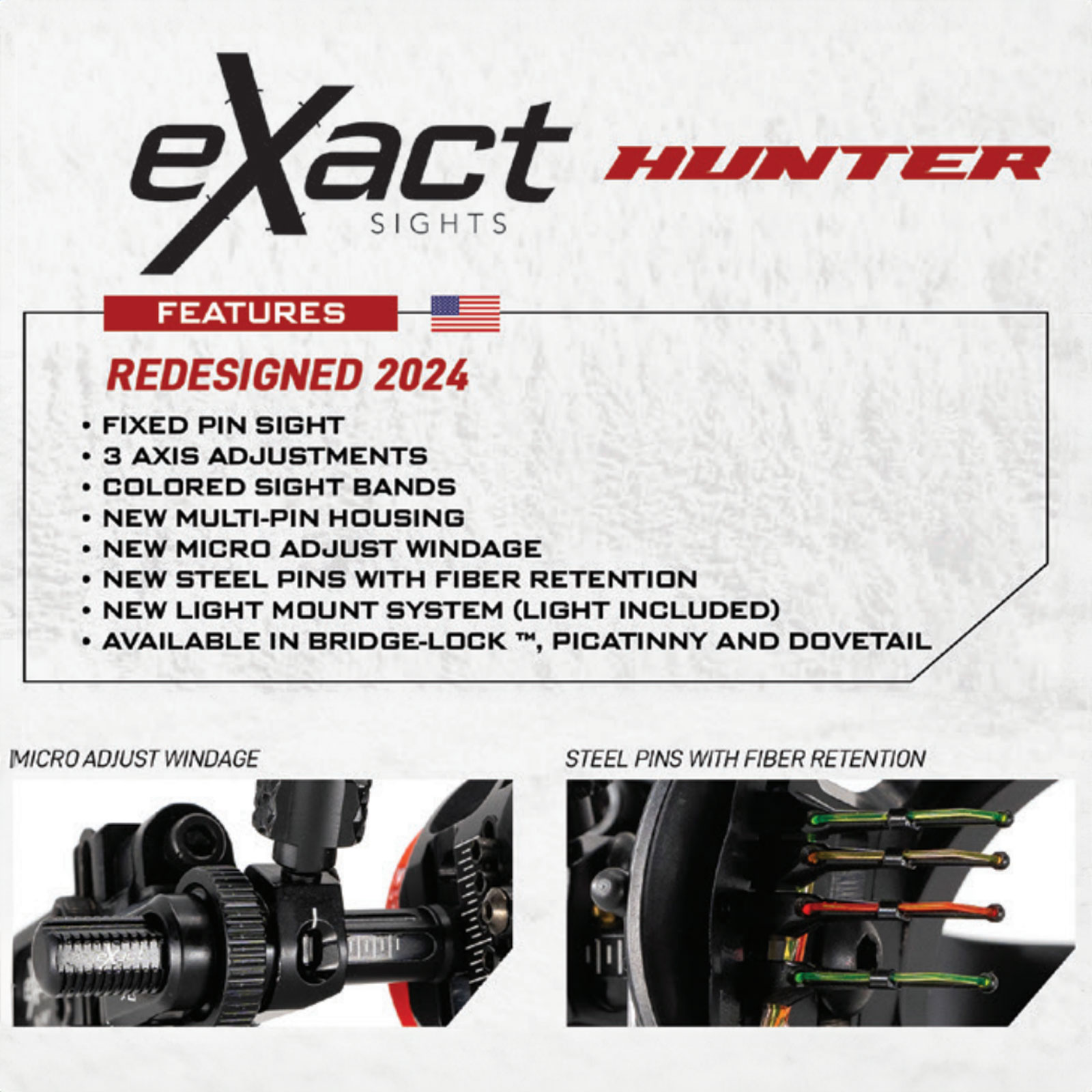 B3 Exact Hunter Picatinny Mount Sight 4 Pin .019 LH
