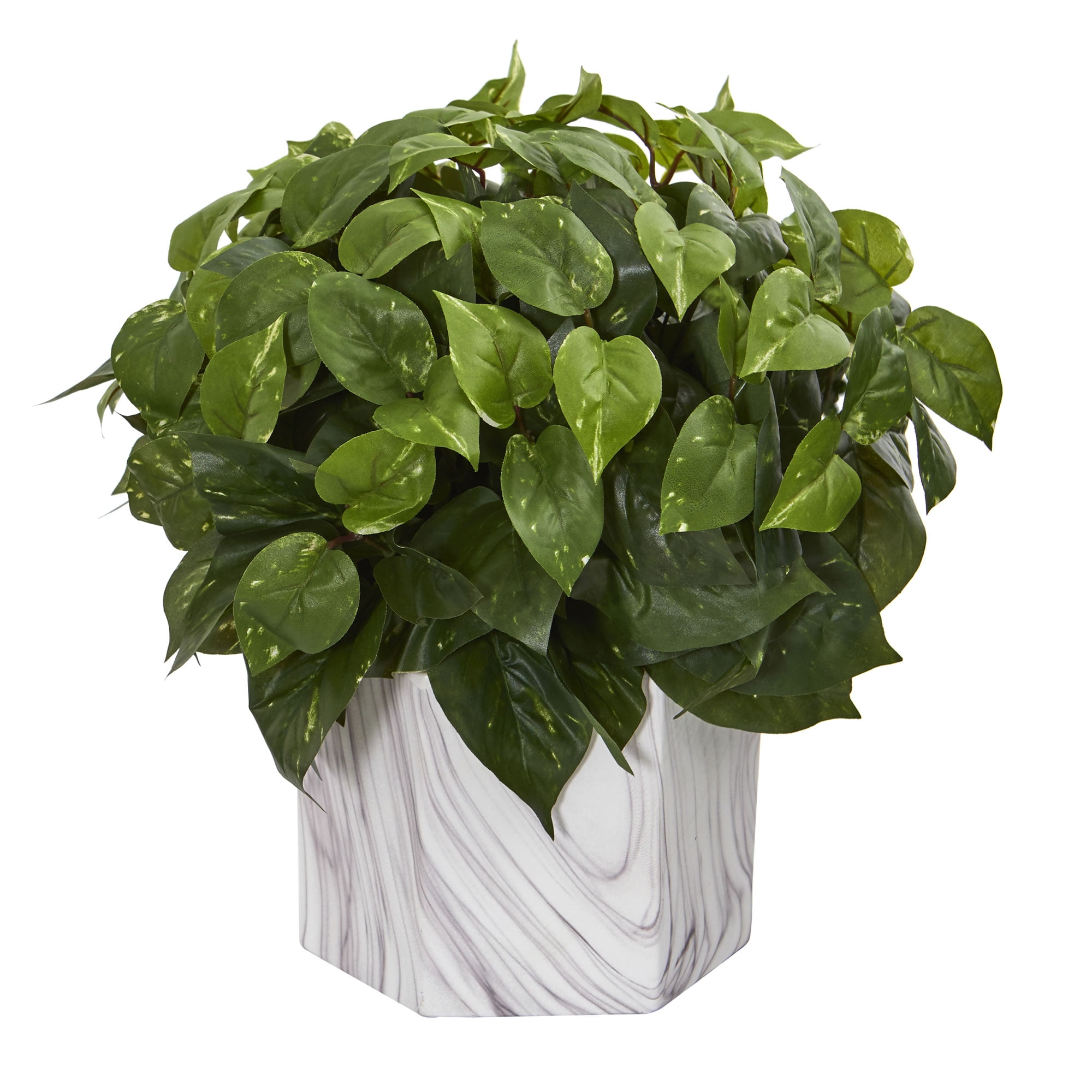 Nearly Natural Pothos Artificial Plant in Marble Finished Vase