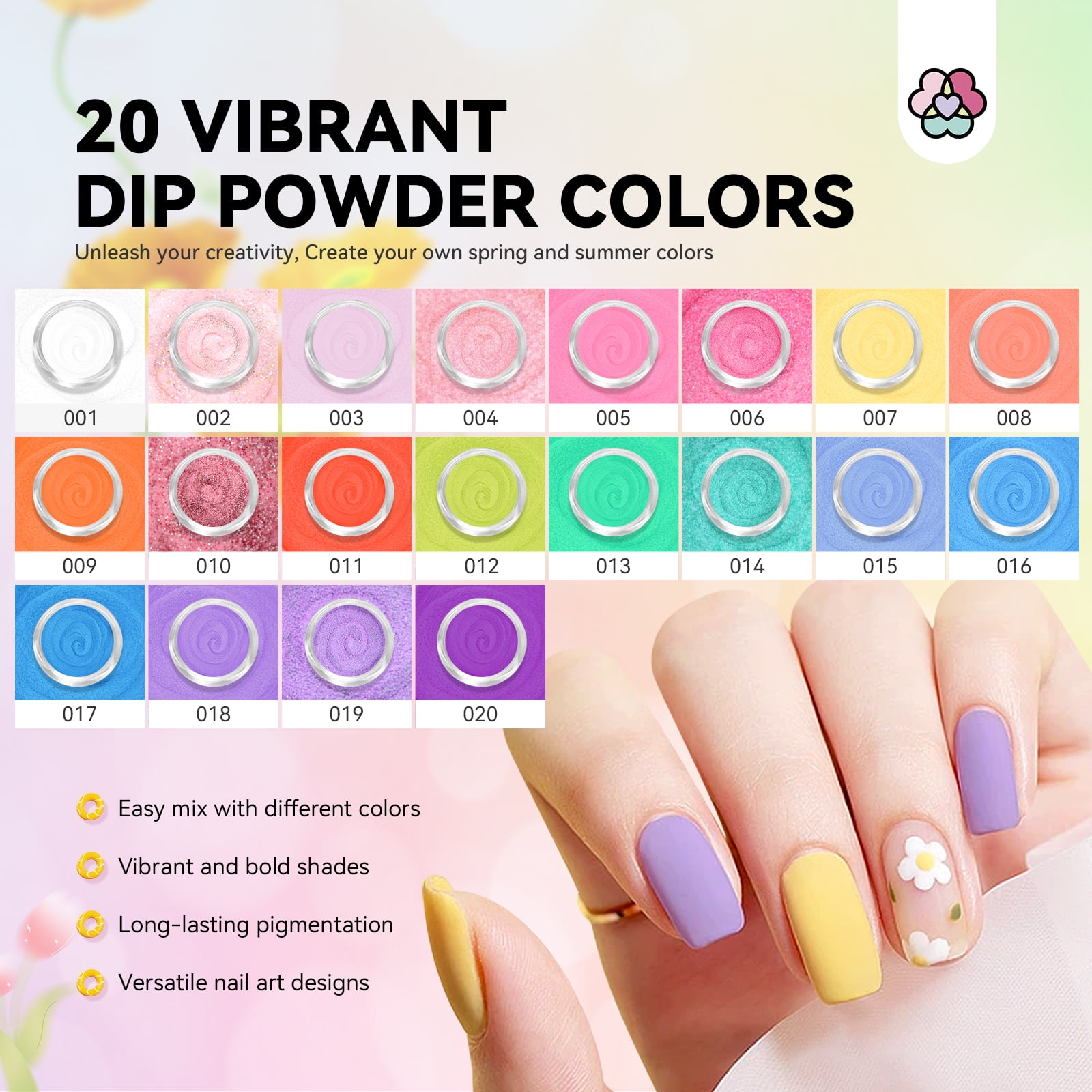Saviland 29Pcs Dip Powder Nail Kit with Everything - 20 Colors Dipping Nail Powder Kit with Base and Top Coat Activator Brush Saver Dip Powder Liquids Set