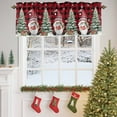 thumbnail image 4 of Christmas Dwarf Valances for Windows, 42 x 18in, Winter Christmas Tree Snowflakes Red Plaid Rod Pocket Kitchen Valance Curtain Light Filtering Window Treatments for Living Room Bedroom, 1 Panel, 4 of 7