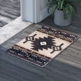 thumbnail image 3 of Emma + Oliver Fe 2x3 Berber Olefin Accent Rug with Complementary Southwestern Pattern in Beige, Black and Brown and Jute Backing, 3 of 7
