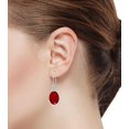 thumbnail image 2 of 925 Sterling Silver Women Jewelry Ruby Simulated Earring, 2 of 4