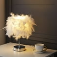 thumbnail image 2 of E27 Bedside Table LED Lamp Feather Romantic Living Room Bedroom Desk Night Light, 2 of 10