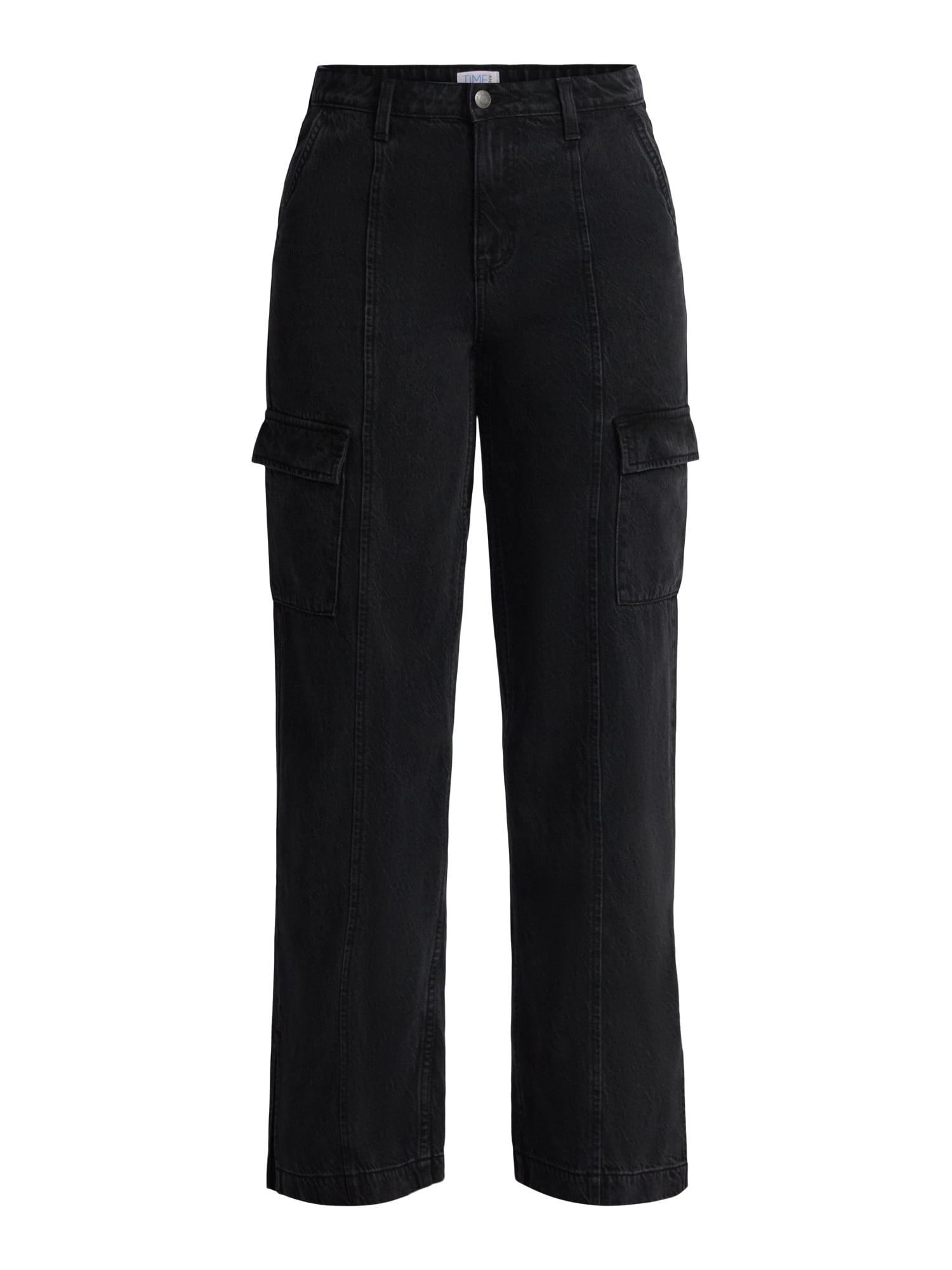 Time and Tru Women's Wide Leg Cargo Jeans, 31" Inseam, Sizes 0-20