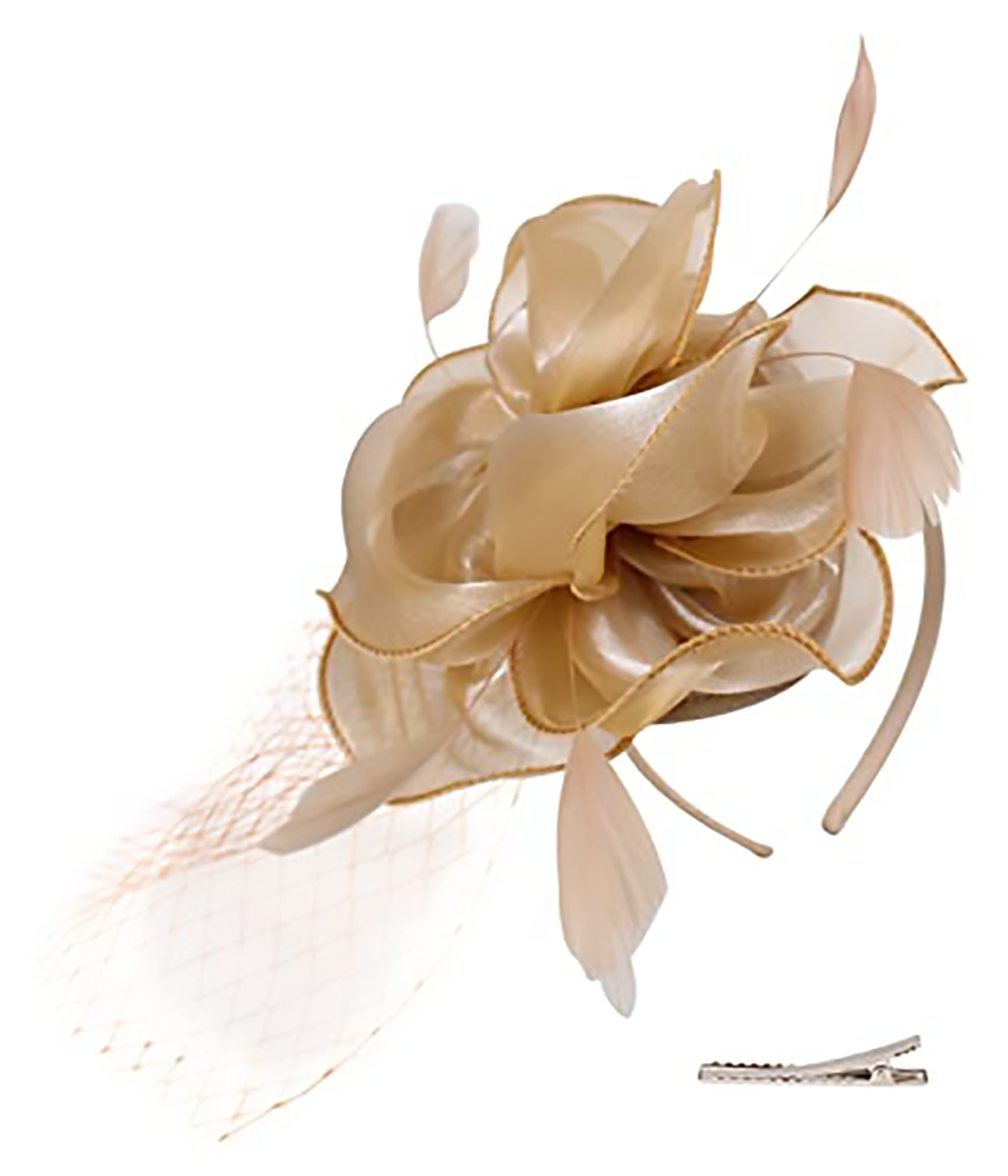 Adult Khaki Fascinators Hat for Tea Party Church Cocktail Feathers