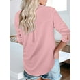 thumbnail image 2 of KISSMODA Women's Shirts Fashion Casual Loose Fit Long Sleeve Button Down Lightweight Collared Blouse Tops, 2 of 4