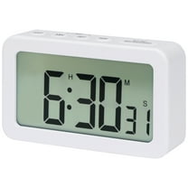 Unique Bargains Small Loud Alarm Clock Battery Operated Desk Clock White