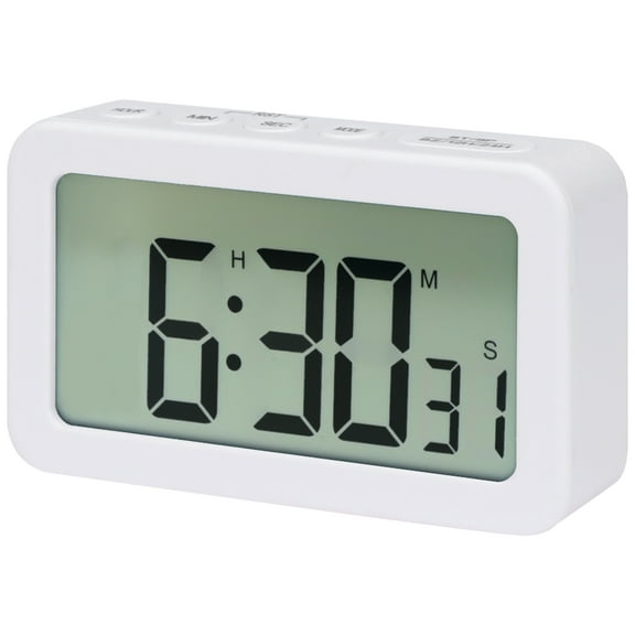 Unique Bargains Small Loud Alarm Clock Battery Operated Desk Clock White