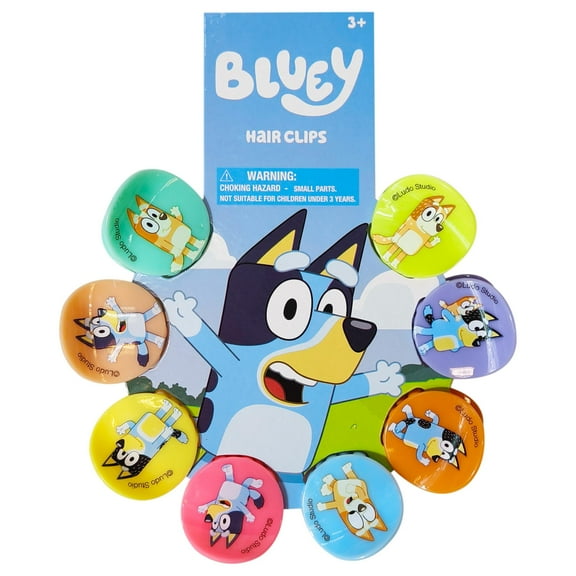 LUV HER Bluey Girls Butterfly Hair Clips - 8 Cute Hair Clips with Small Soft Claw, Clips for Every Occasion - Multi Color with Your Favorite Bluey Characters - Ages 3 