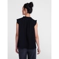 thumbnail image 3 of Scenario Women's and Women's Plus Ruffle Neck Tank Top with Tie Front, Sizes XS-4X, 3 of 6