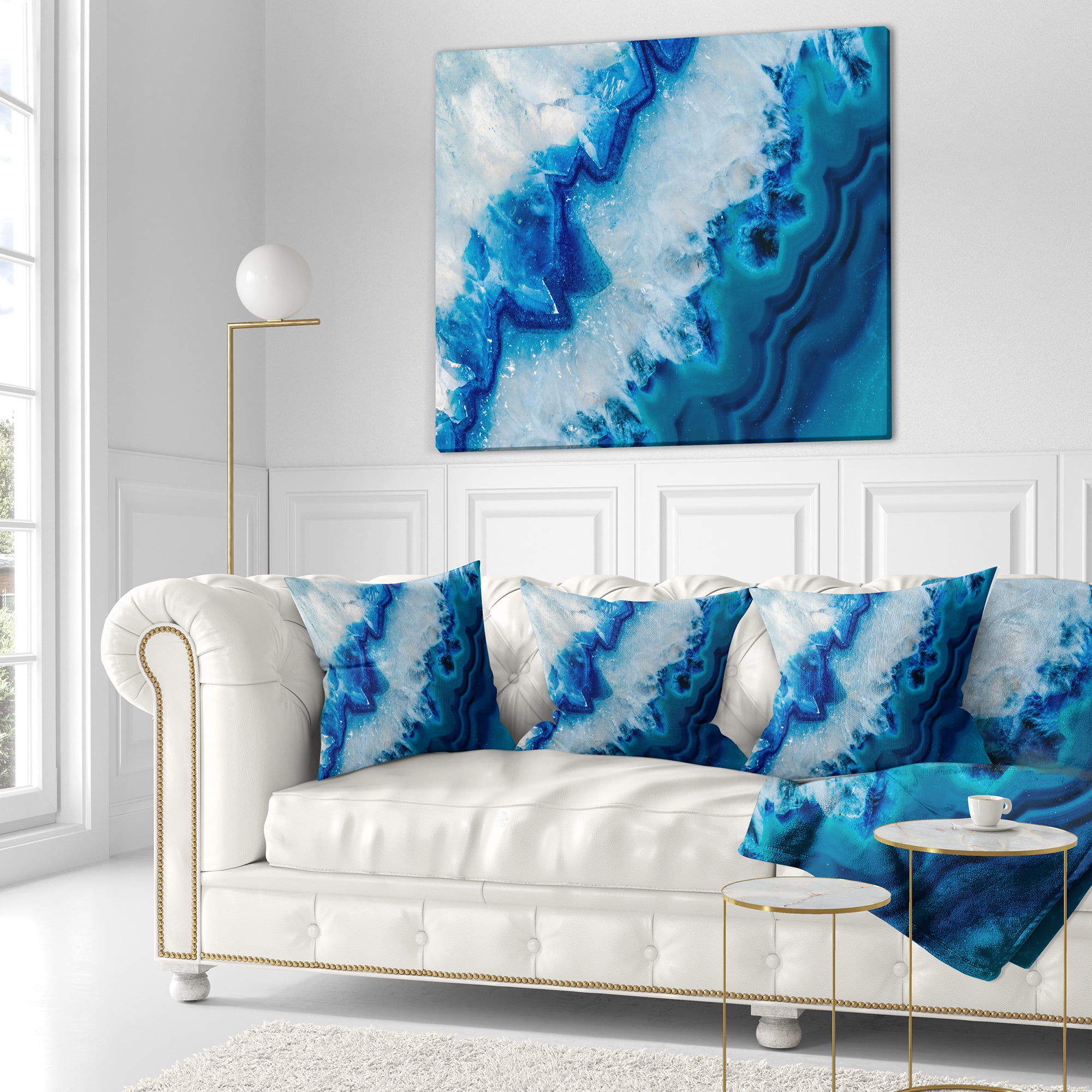 Designart Geode Slice Macro - Abstract Throw Pillow - 18x18