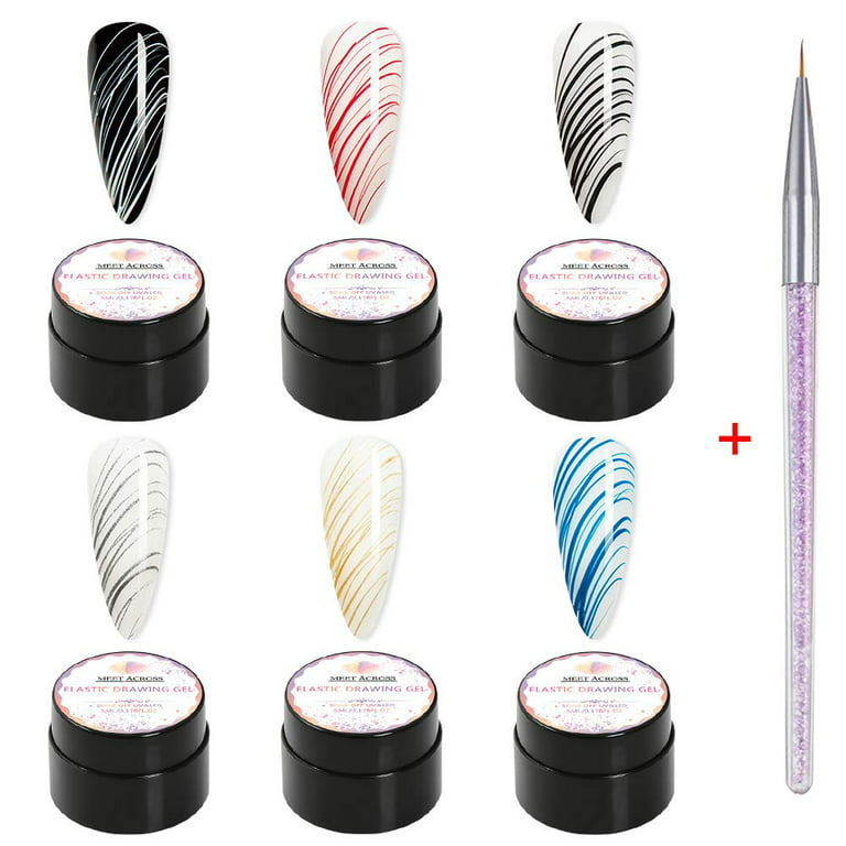 Uv Gel Nail Polish - Spider Design, Elastic Drawing Wire, Silvery Golden  White And Black Colored, Manicure Tools For Nail Decoration - Temu