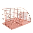 thumbnail image 2 of Fiudx Organizador de Escritorio En Oro Rosa, Diseño de 5 Compartimentos, Minicajón Deslizante, Elegante Estructura de Malla, Accesorios de Escritorio para Oficina En Casa, Diseño Moderno, Almacenamie, 2 of 2