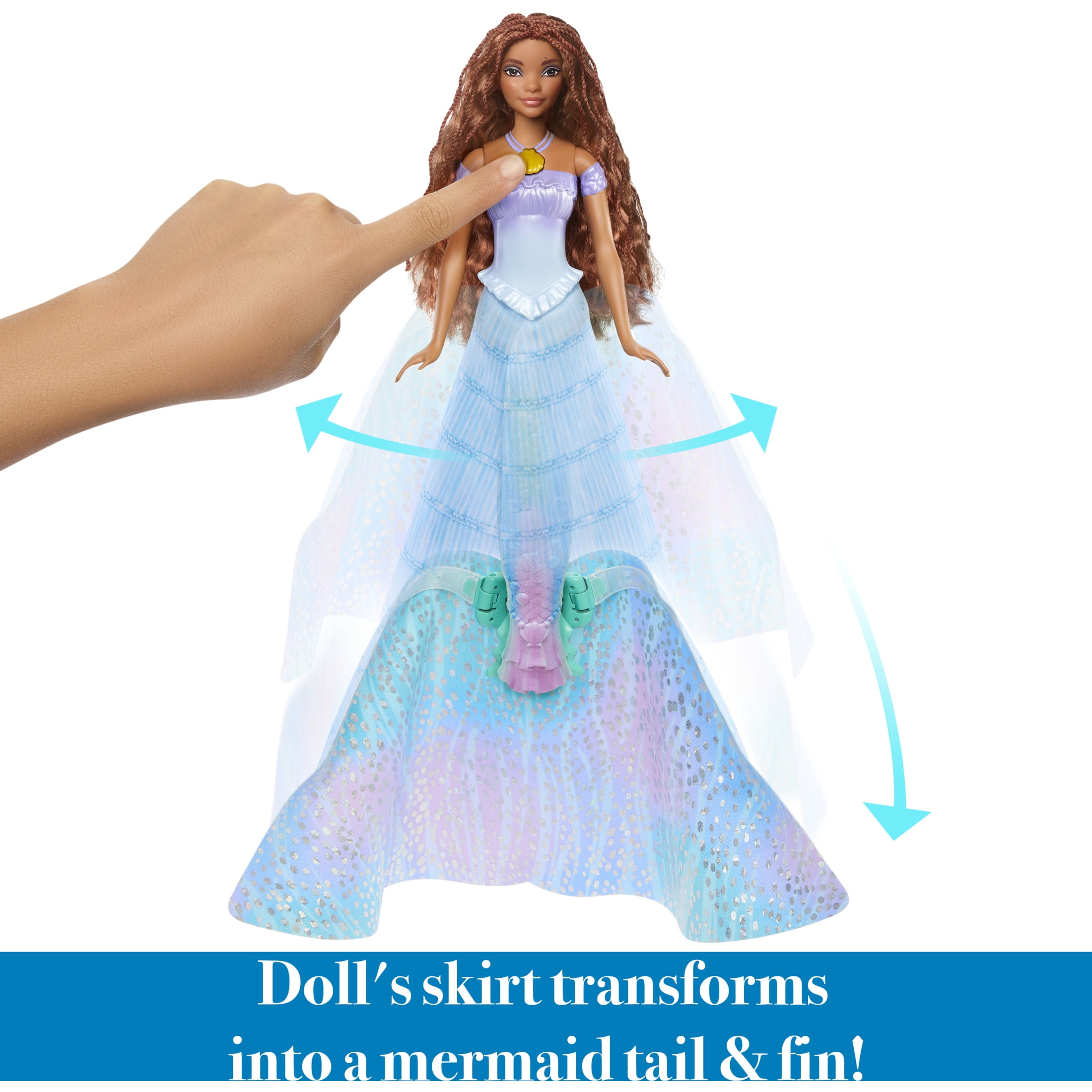 Disney The Little Mermaid Transforming Ariel Fashion Doll, Switch from Human to Mermaid