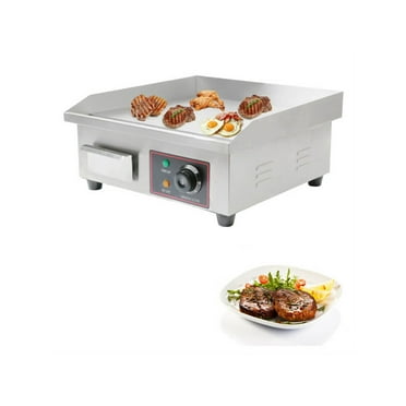 INTSUPERMAI Countertop Teppanyaki Grill Full Plate Electric Griddle Stainless Steel