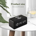 thumbnail image 3 of Wooden Digital Alarm Clock 3 Alarms Led Display Wireless Charging Electronic Alarm Clock For Bedroom Bedside Office, 3 of 9