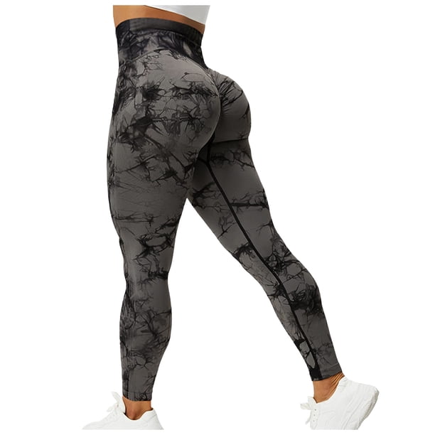 MKLEKYY Leggings deportivos para mujer, leggings de entrenamiento fruncidos sin costuras, leggings de realce de glúteos, pantalones de yoga de cintura alta 3234