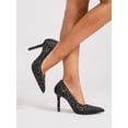 thumbnail image 5 of On feet & in love Women's Rhinestone Pointed Toe Stiletto Pumps - Sparkly Crystal Studded Dress Heels for Evening Party, 5 of 7
