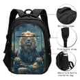 thumbnail image 3 of Balery Starry Sky Meditating Lion Mochila con carga USB para hombre y mujer - Mochila impermeable y antirrobo para laptop con puerto USB para viajes, trabajo, 3 of 7