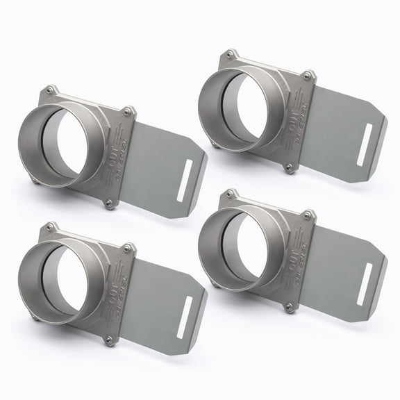 POWERTEC 4PK 4 Inch Aluminum Blast Gate, w/Anti Clog and Air Leak Seal for Dust Collection, 70326-P4