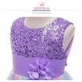 thumbnail image 5 of Toddler Baby Girl Flower Sequin Round Neck Sleeveless Dresses Rainbow Mesh Princess Dress Tutu Evening Dress, 5 of 7
